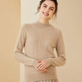 Mock Neck 100% Pure Cashmere Sweater for Women
